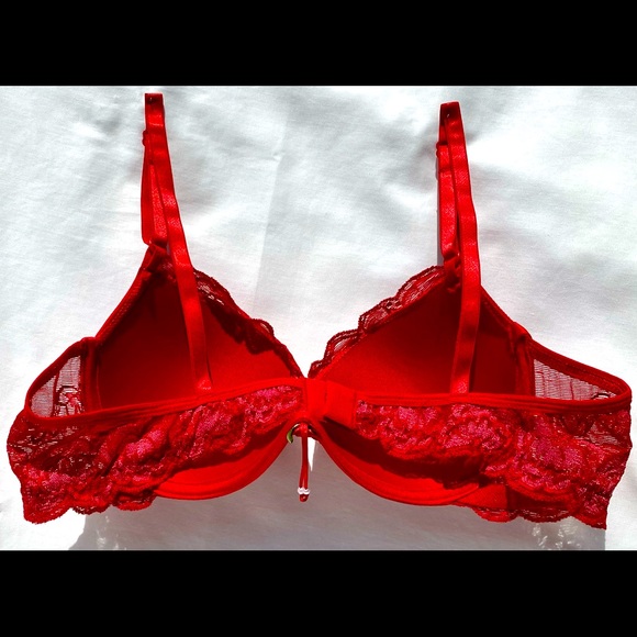 NWT Brazilian 🔥🔥 Style Women Underwired Padded Sexy Hot Red Bra Size Medium - Picture 10 of 15